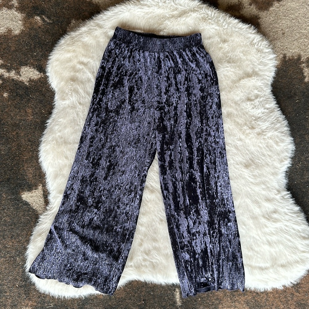 Funky velvet crop pants - purple